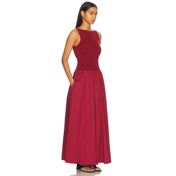 St. Agni Bateau Cut Out Dress in Berry - Picture 2 of 3